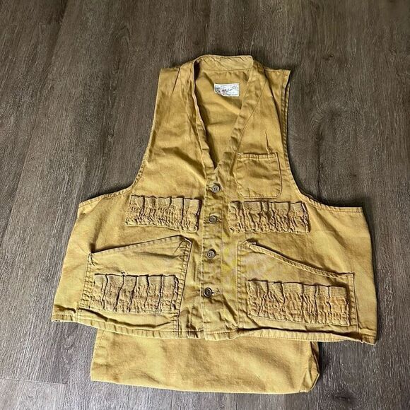 Vintage Winchester Trailblazer Mens Size M Distressed Hunting Vest Game Pouch - Picture 1 of 9